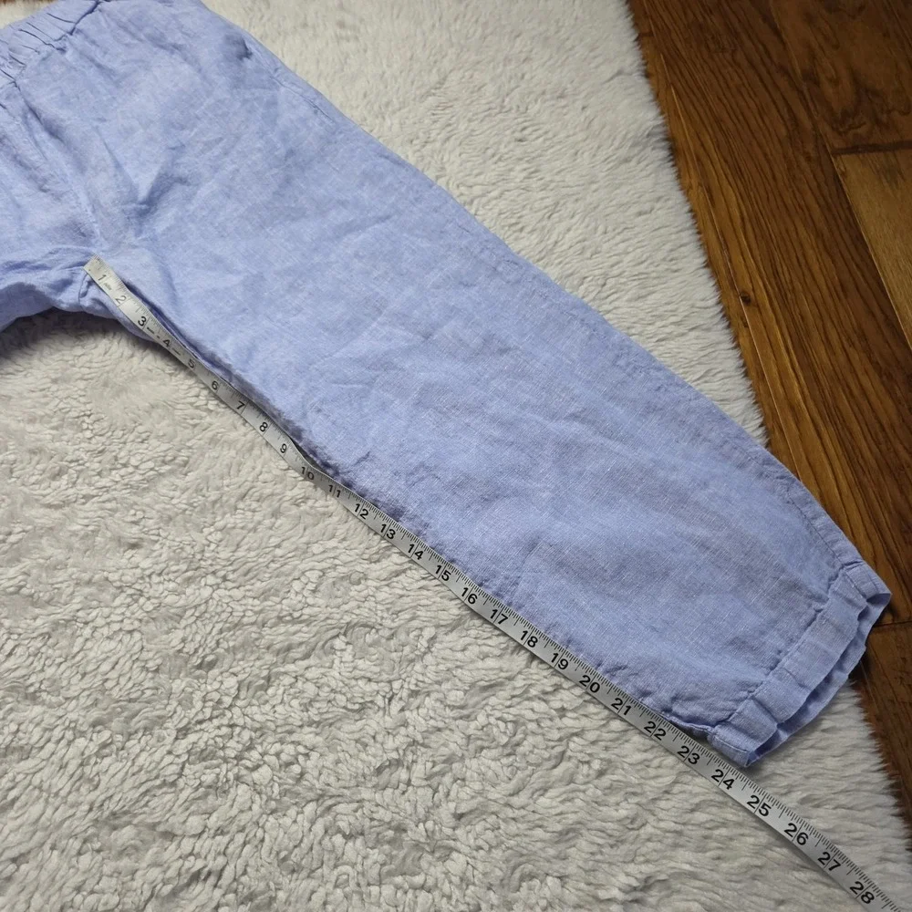 Quince 100% European Linen Pants Women's Medium Blue Straight Leg Pockets